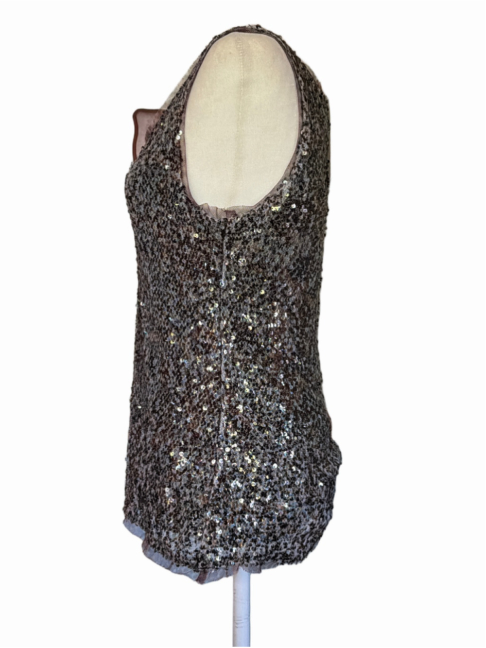 Women's I.N.C. International Concepts Sequin Camisole, Size M, Black/Silver - Picture 4 of 7